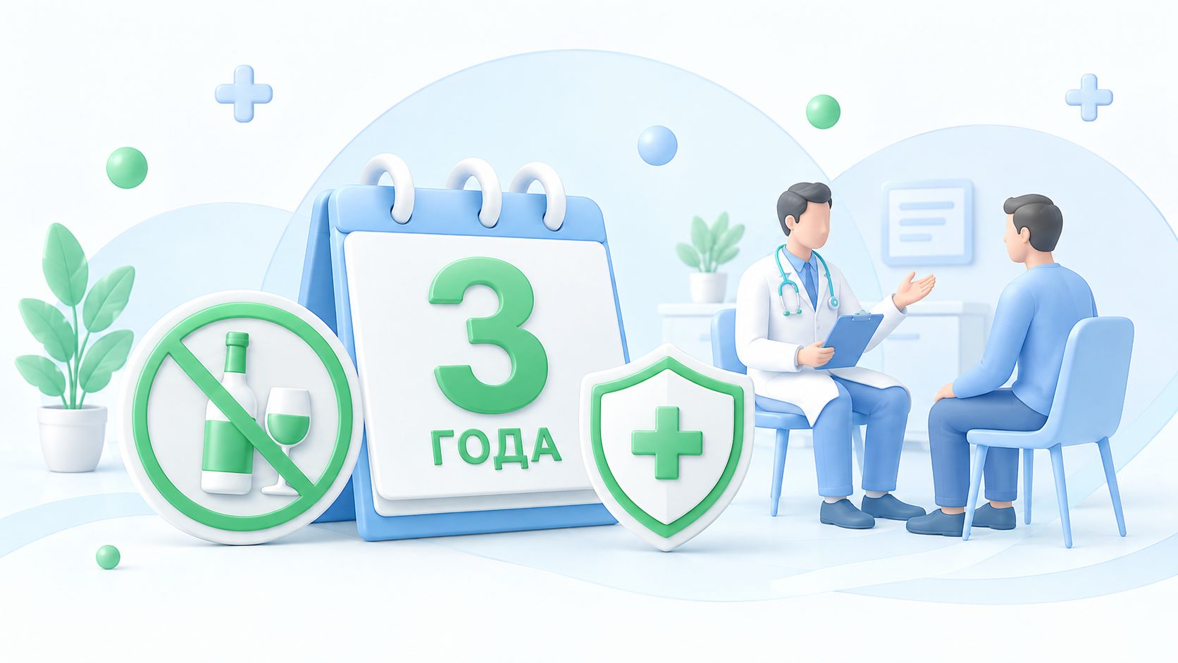 Врач-нарколог консультирует пациента.